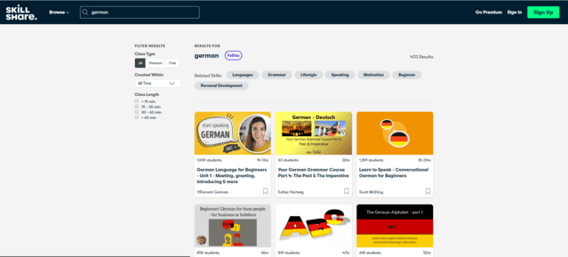 Skillshare Learn German Lessons Online