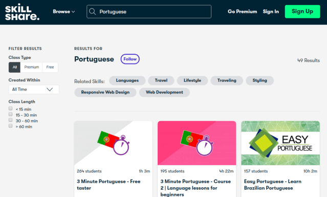Skillshare Learn Portuguese Lessons Online