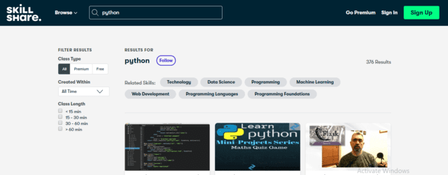 SkillShare Learn Python Lessons Online