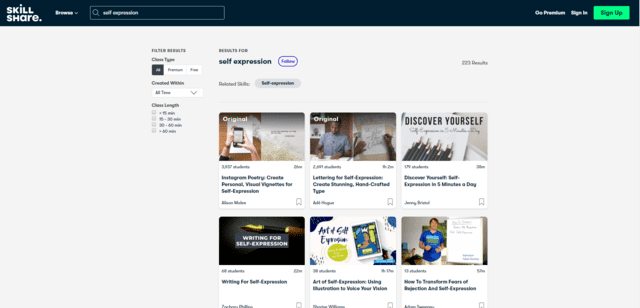 SkillShare Learn Self Expression Lessons Online