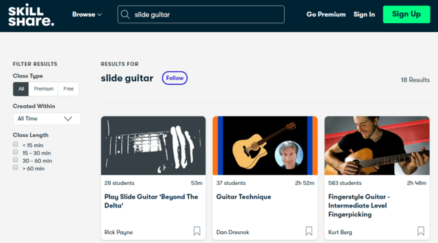 Skillshare Learn Slide Guitar Lessons Online