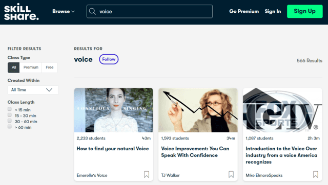 Skillshare Learn Voice Lessons Online