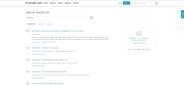 Study Learn GED Math Lessons Online