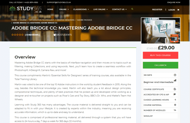Study365 Learn Adobe Bridge Lessons Online