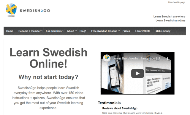 Swedish2go Learn Swedish Lessons Online