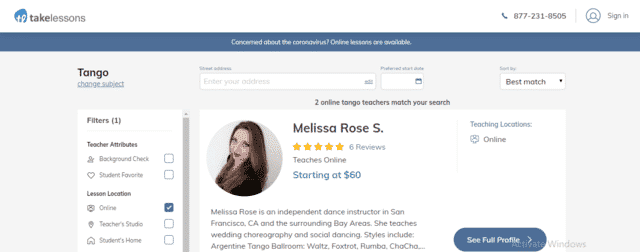 TakeLessons Learn Tango Lessons Online