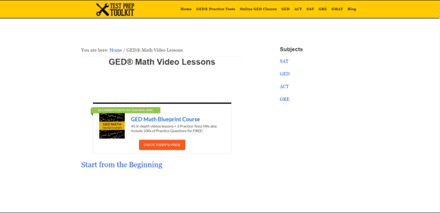 Testpreptoolkit Learn GED Math Lessons Online
