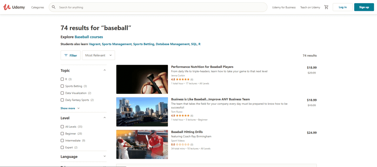 Udemy Learn Baseball Lessons Online