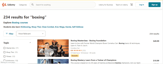 Udemy Learn Boxing Lessons Online