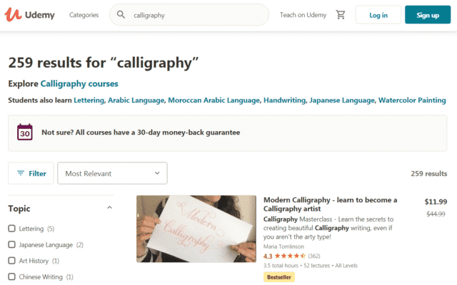 Udemy Learn Calligraphy Lessons Online