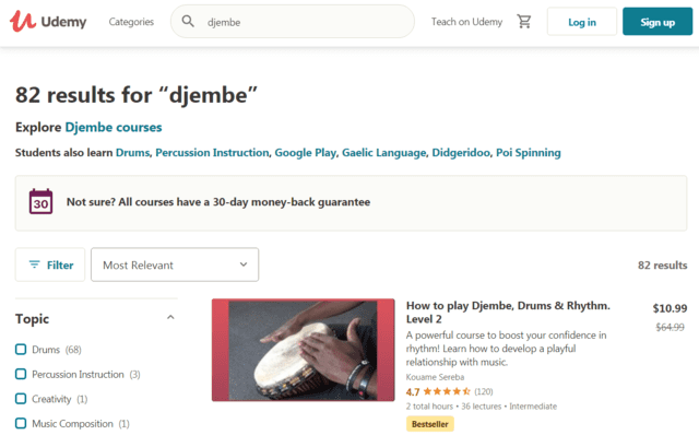 Udemy Learn Djembe Lessons Online