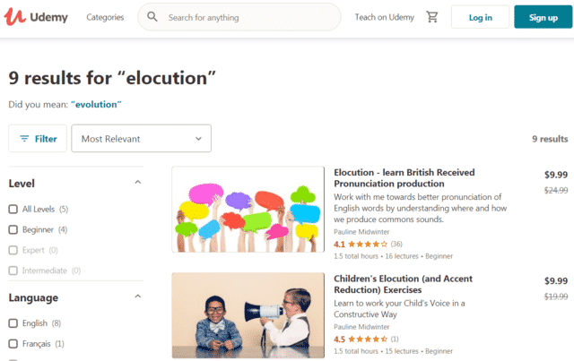 Udemy Learn Elocution Lessons Online