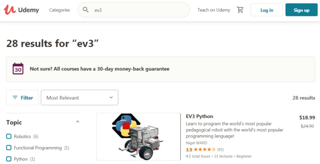 Udemy Learn EV3 Lessons Online
