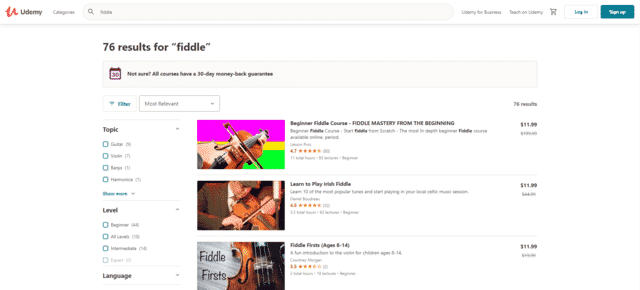 Udemy Learn Fiddle Lessons Online