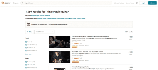 Udemy Learn Fingerstyle Guitar Lessons Online