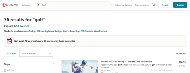 Udemy Learn Golf Lessons Online