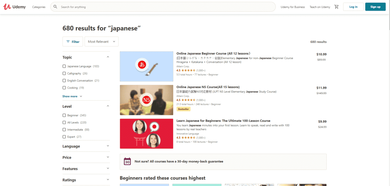 Udemy Learn Japanese Lessons Online