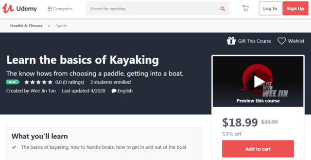 Udemy Learn Kayak Lessons Online