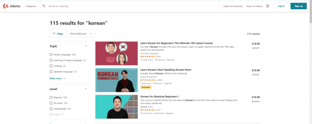 udemy learn korean lessons online