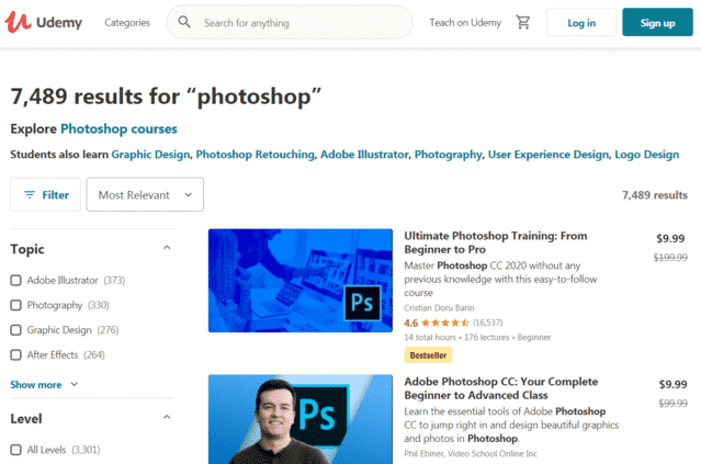 Udemy Learn Photoshop Lessons Online