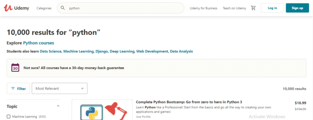 Udemy Learn Python Lessons Online