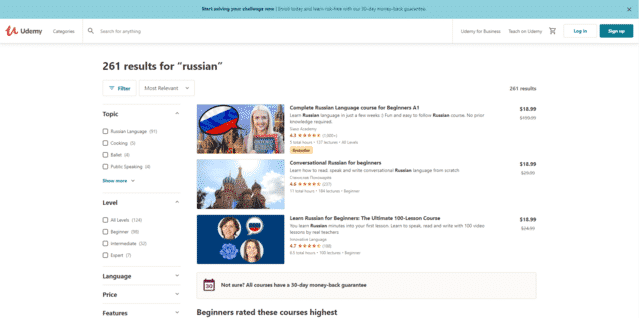 Udemy Learn Russian Lessons Online
