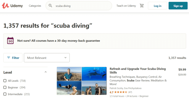 Udemy Learn Scuba Diving Lessons Online