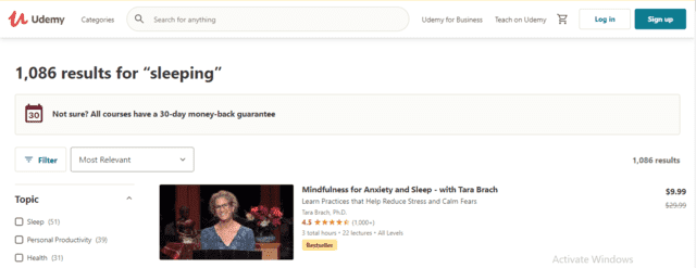 Udemy Learn Sleeping Lessons Online