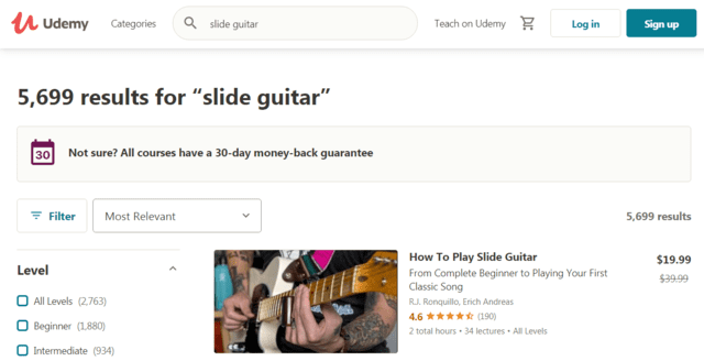 Udemy Learn Slide Guitar Lessons Online