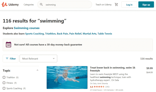 Udemy Learn Swimming Lessons Online