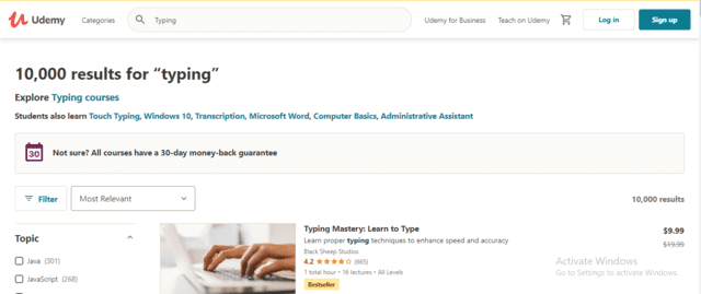 Udemy Learn Typing Lessons Online