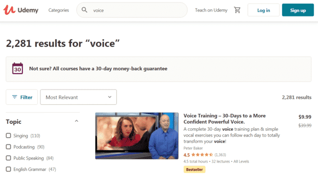 Udemy Learn Voice Lessons Online