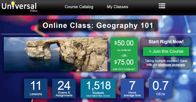 Universalclass Learn Geography Lessons Online