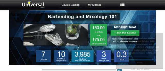 UniversalClass Learn Mixology Lessons Online