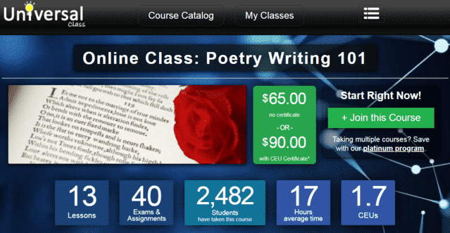 Universalclass Learn Poems Lessons Online