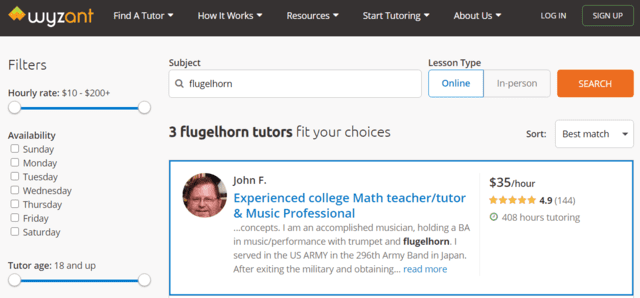 Wyzant Learn Flugelhorn Lessons Online