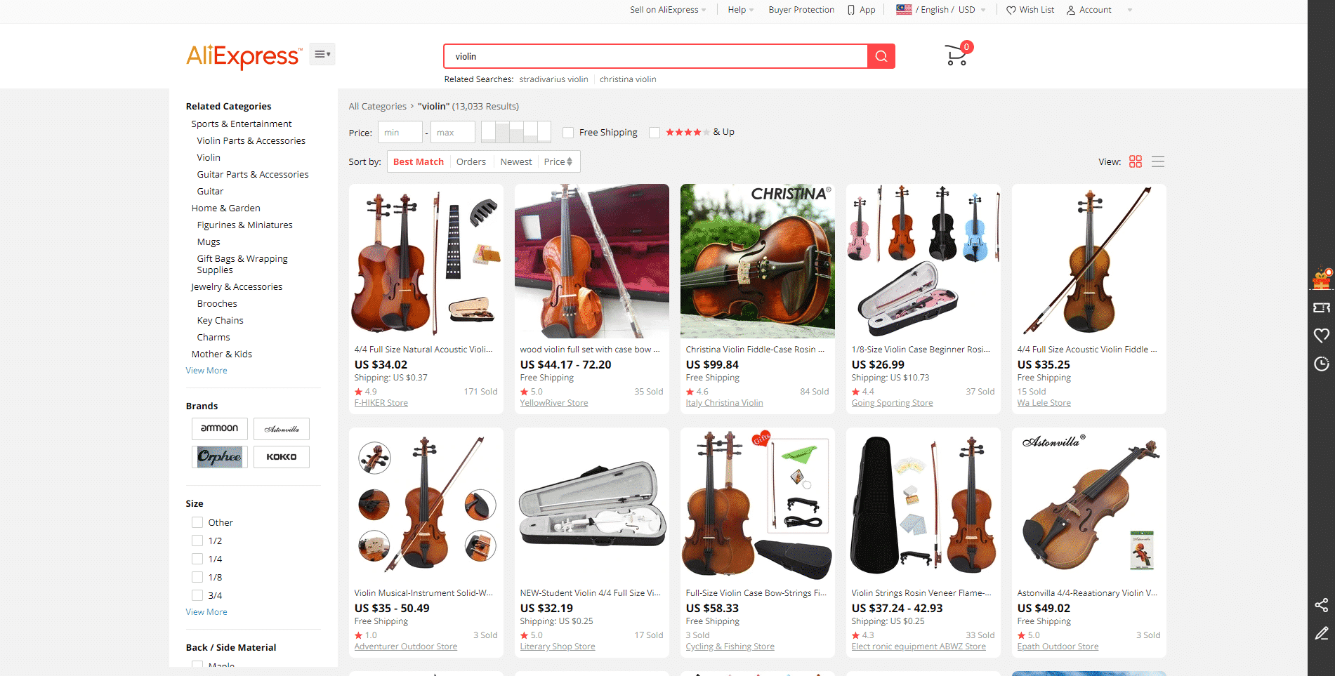 AliExpress violins buy violin online