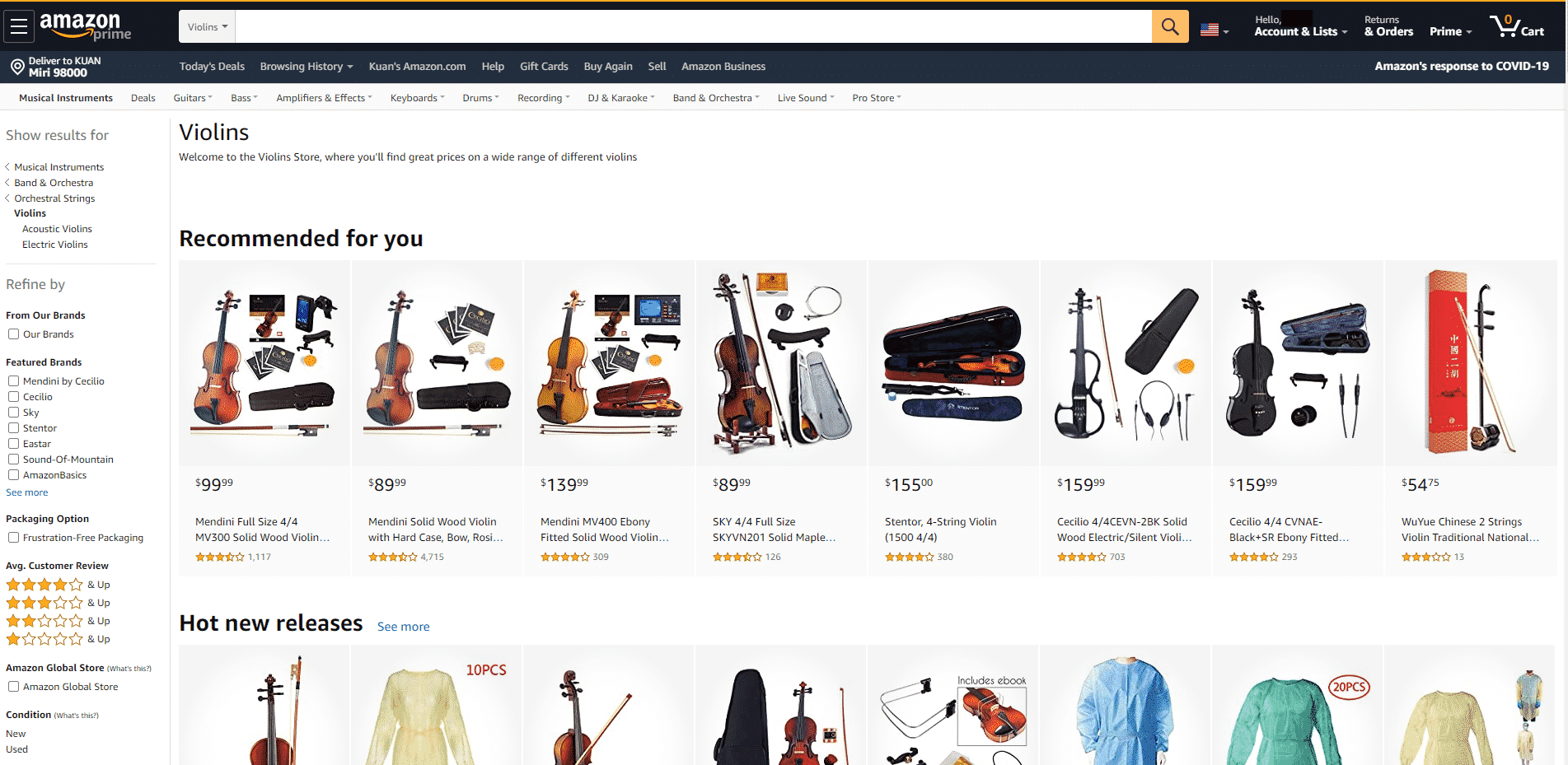 Amazon buy violin online