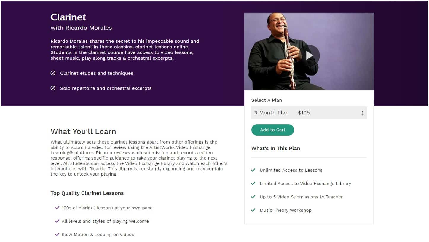 Artiskworks Clarinet Lessons for Intermediate Online