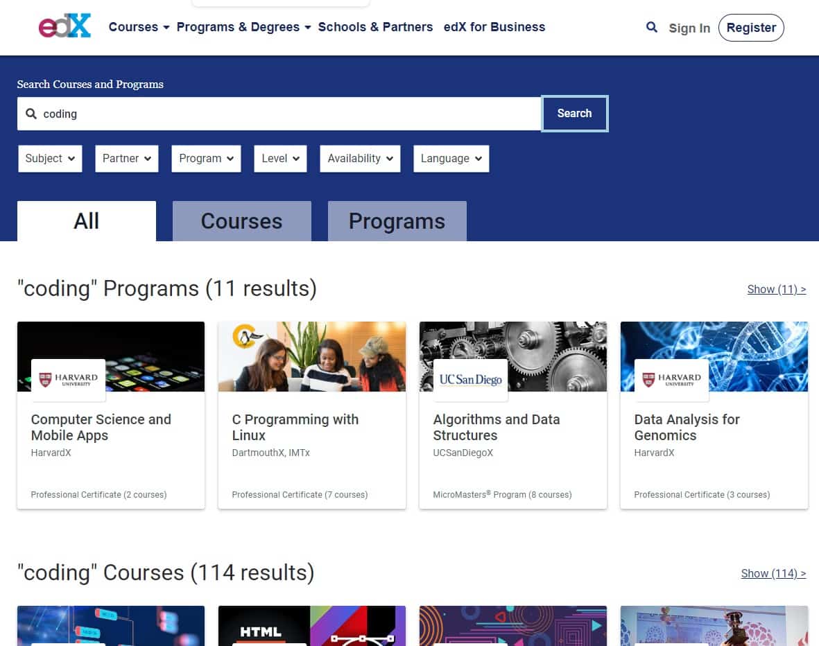 Edx learn coding lessons online