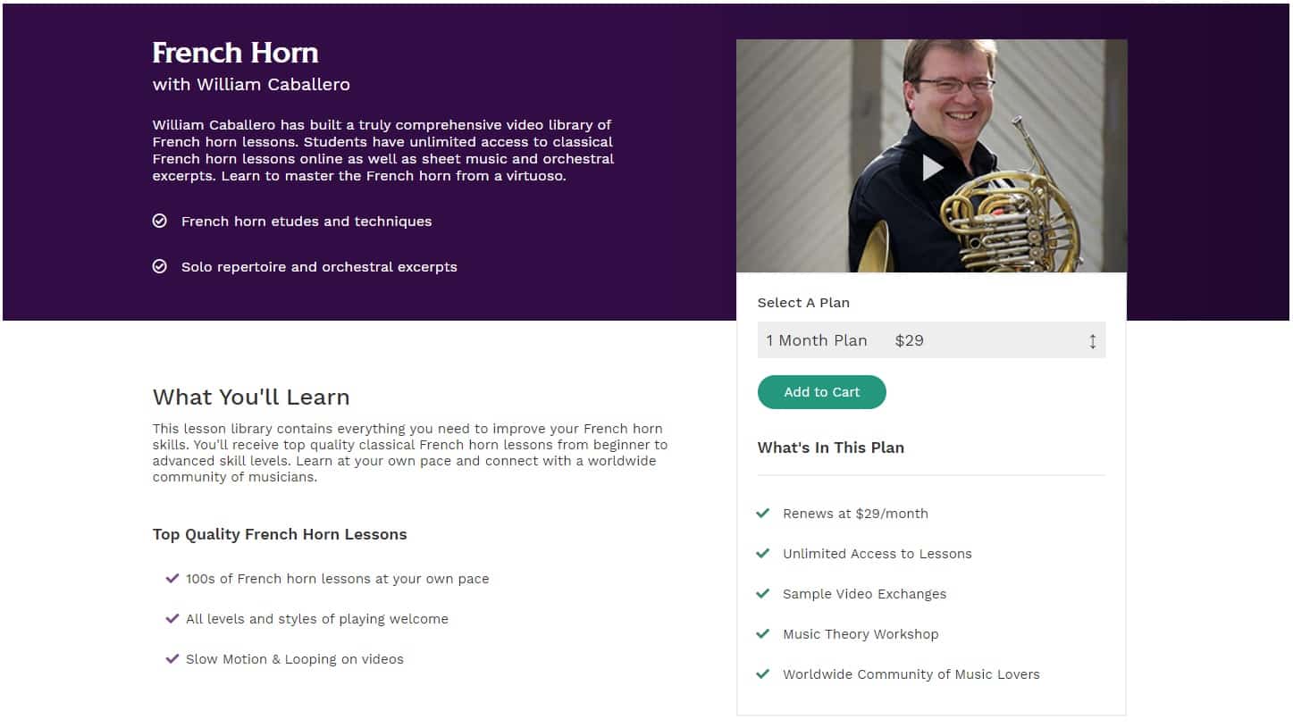 ArtistWorks French Horn Lessons for Intermediate Online