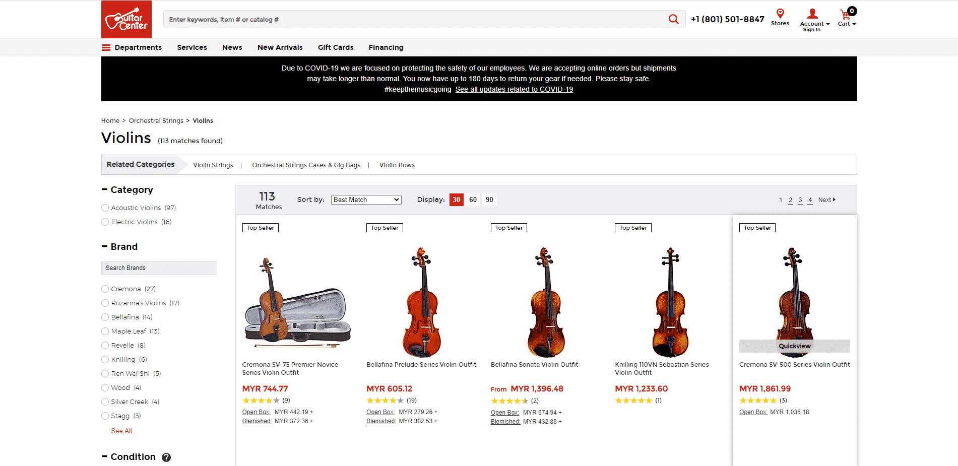 Guitar center buy violin online