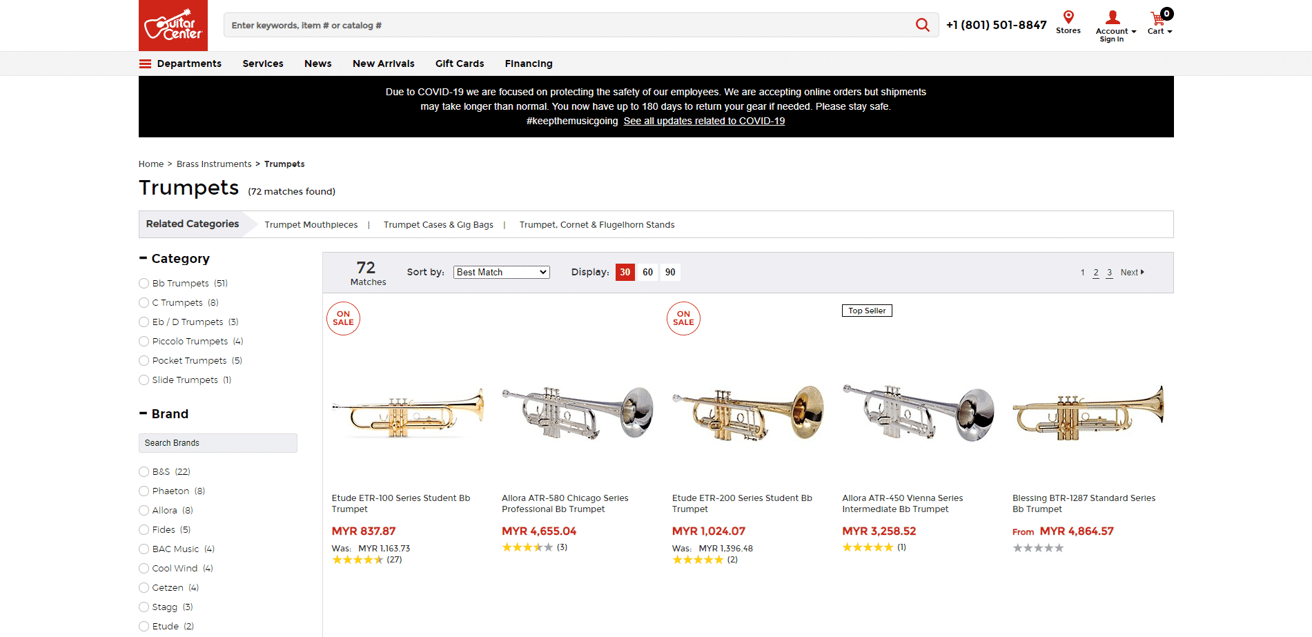Guitar centre buy Trumpets online