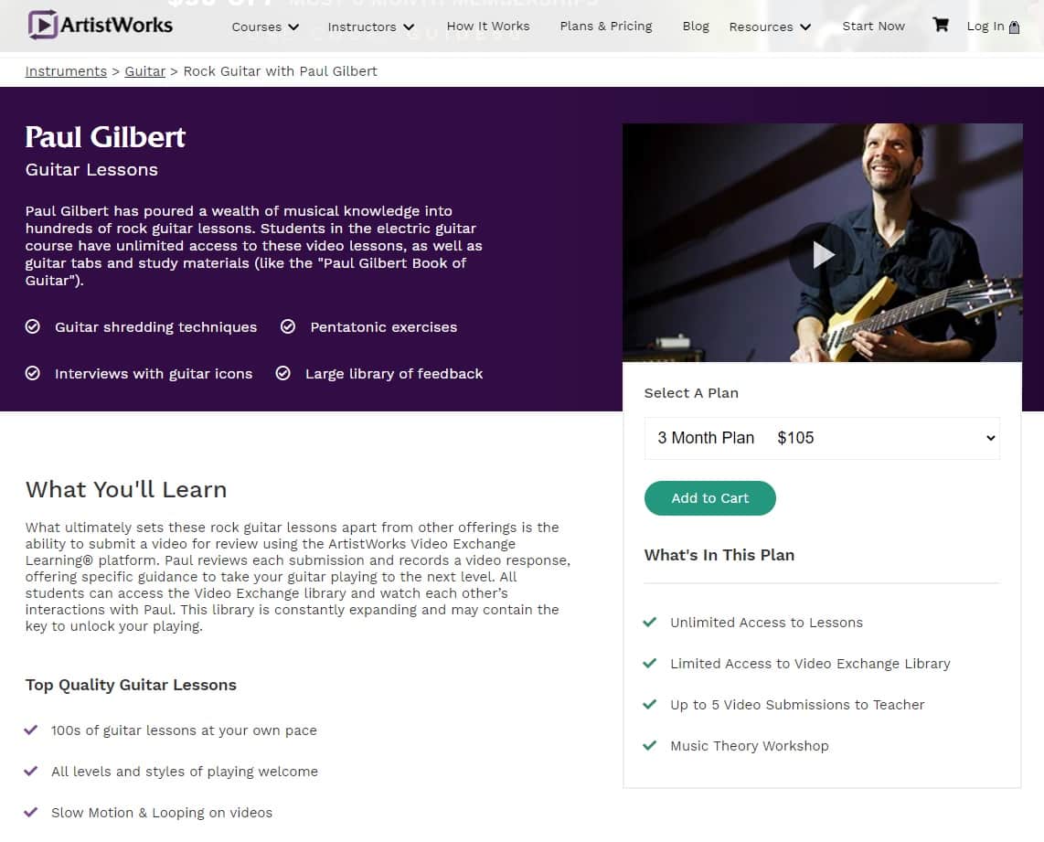 ArtistWorks Learn Rock Guitar Lessons Online
