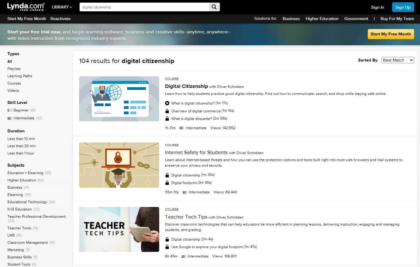 Lynda learn digital citizenship lessons online