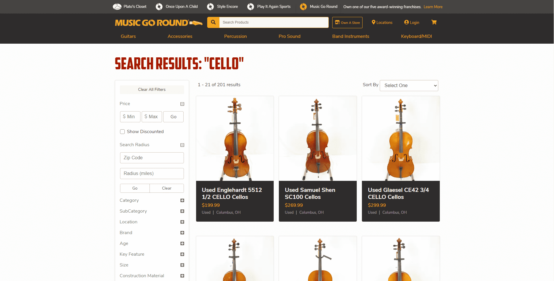 Music Go Round buy cello online