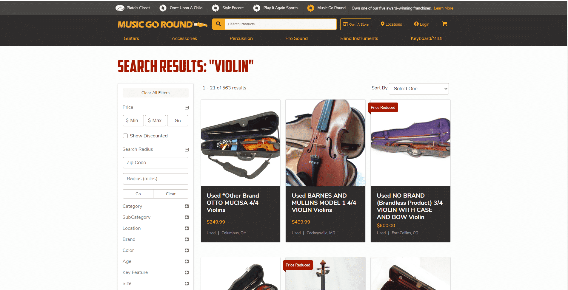 Music go round violins buy violin online