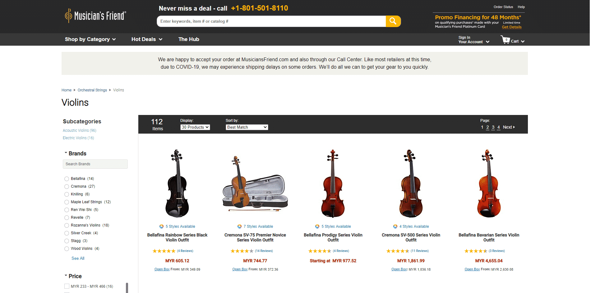 Musicians friend buy violin online