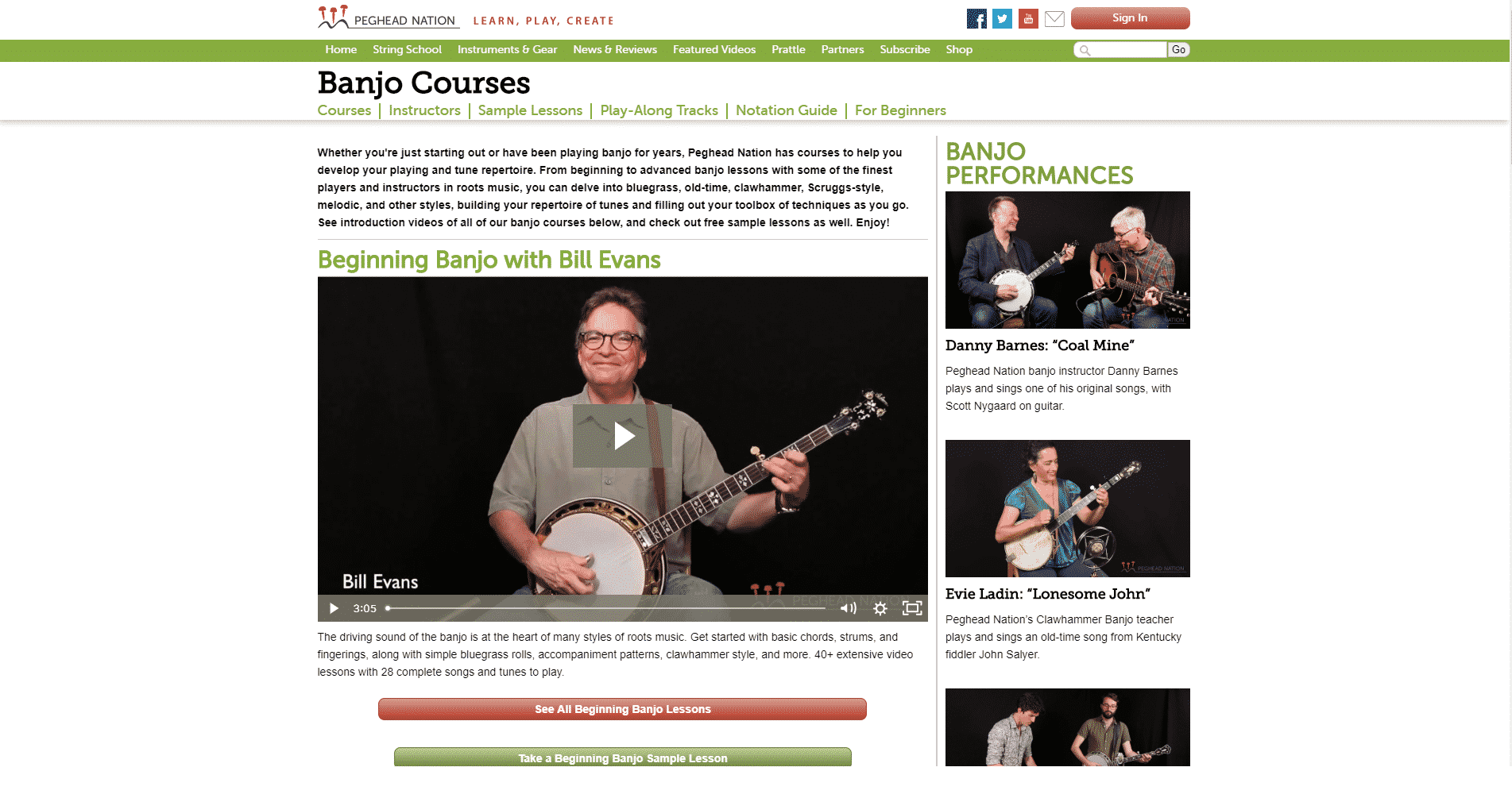 Peghead Nation Banjo Lessons for Intermediate Online