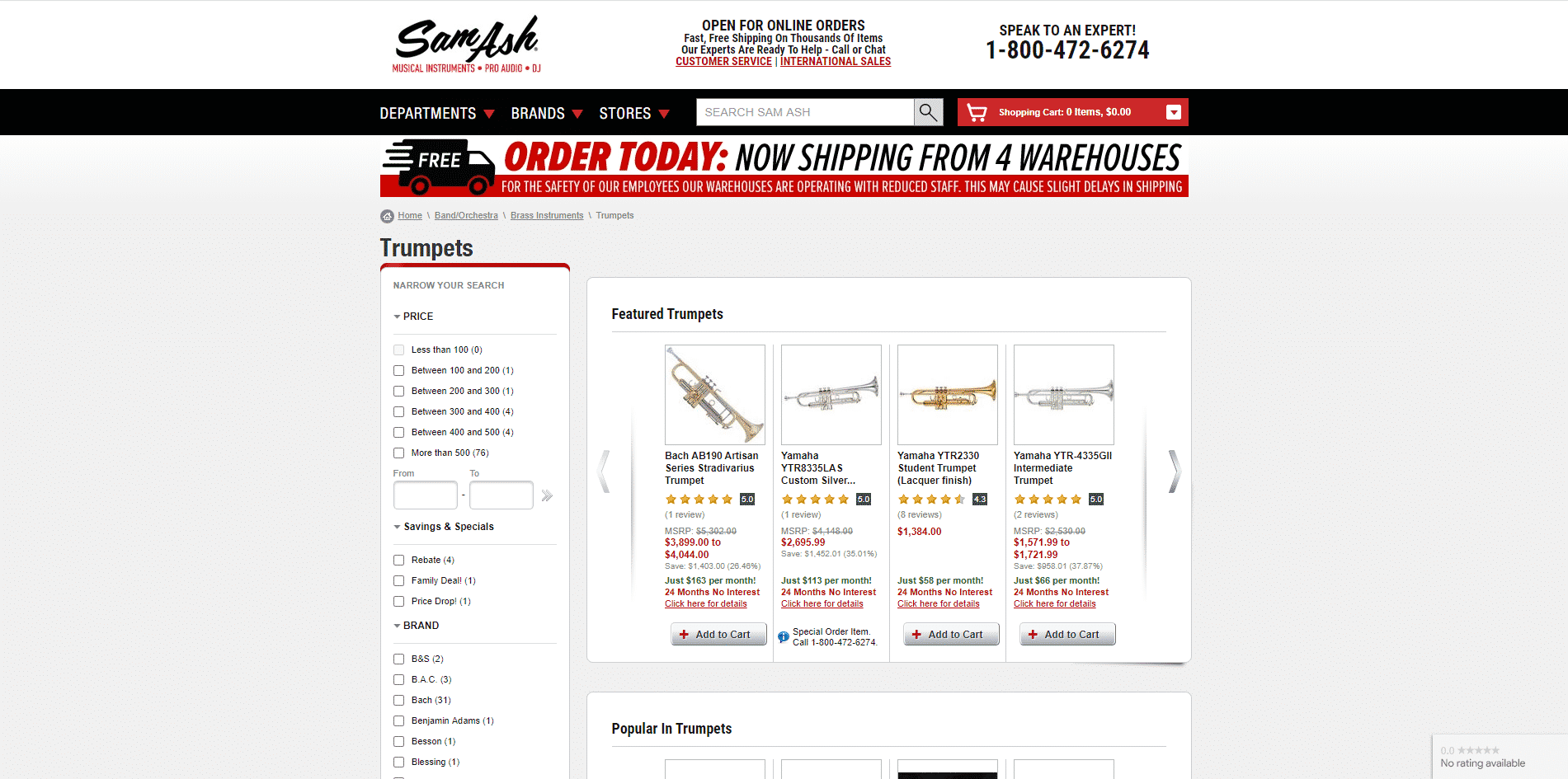 Samash buy Trumpets online
